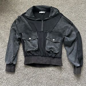 SEWN & SEEN MINERAL WASH ZIP SWEATSHIRT